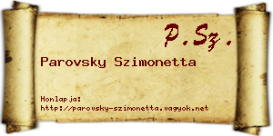 Parovsky Szimonetta névjegykártya